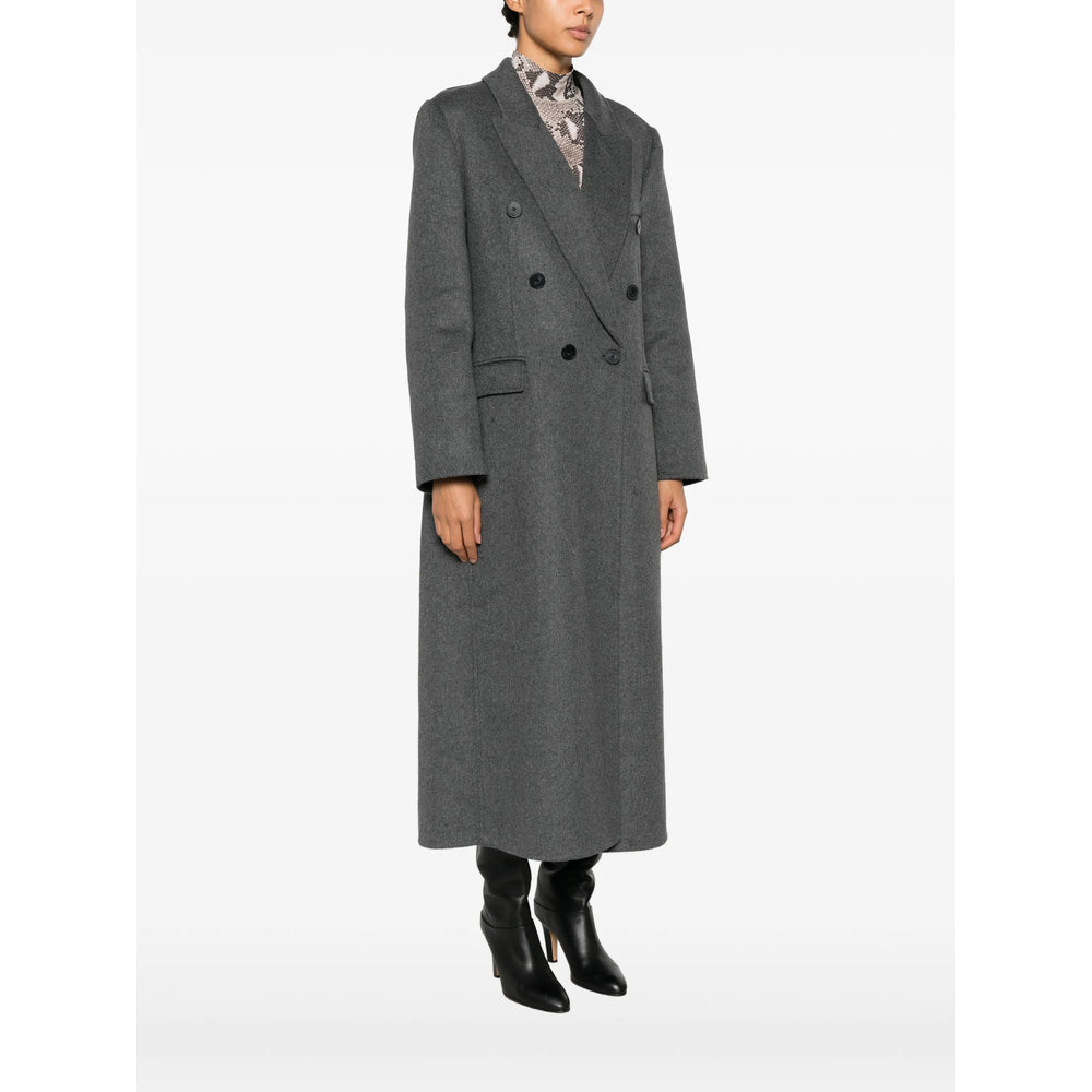 Victoria Beckham Grey Coats - Double Breasted & Peacoats Women VICTORIA BECKHAM