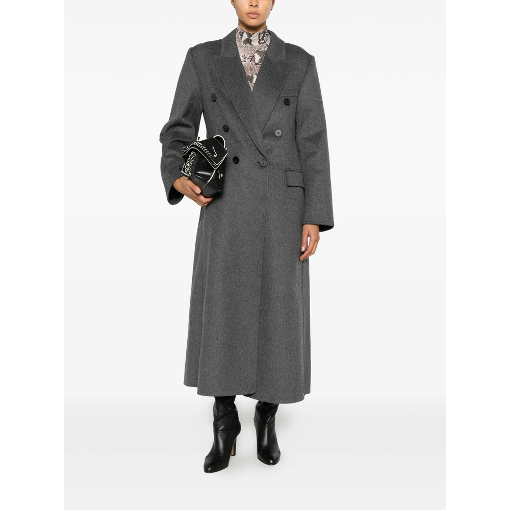 Victoria Beckham Grey Coats - Double Breasted & Peacoats Women VICTORIA BECKHAM