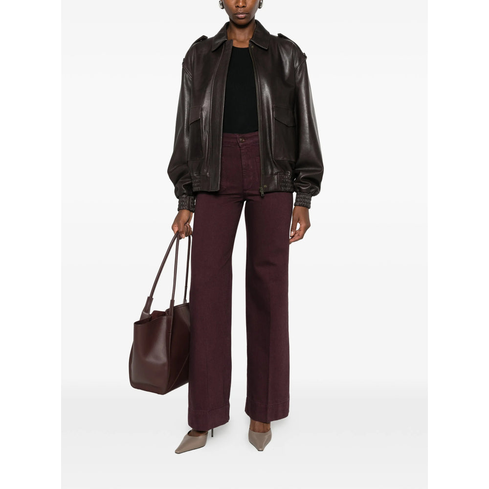 Victoria Beckham Purple Denim - Wide-Leg Jeans Women VICTORIA BECKHAM
