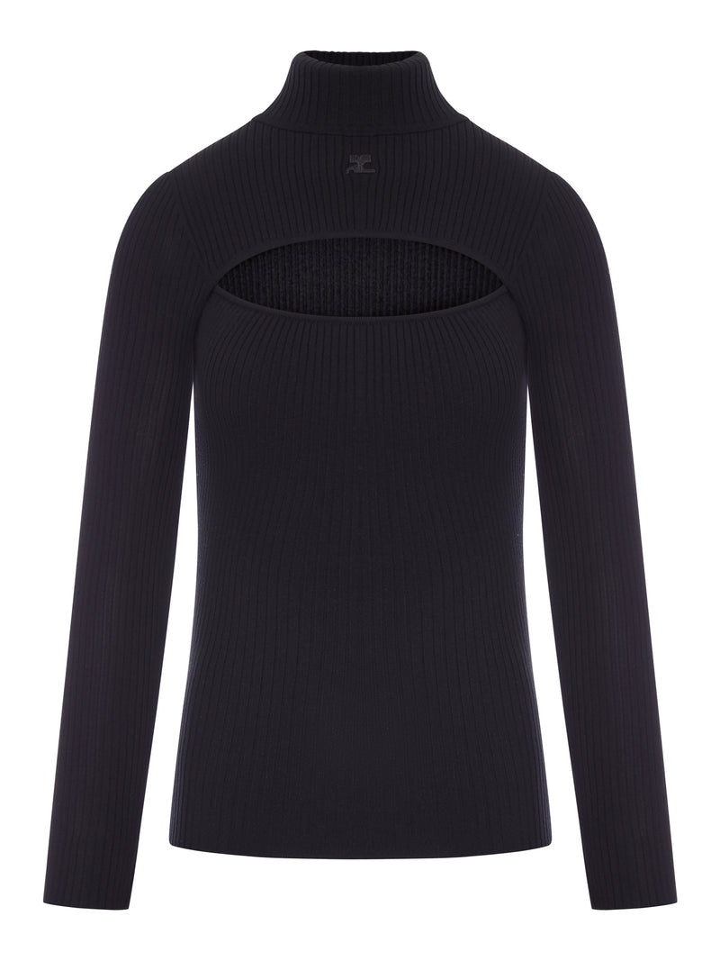 Courreges Women Ribbed Sweater With Cut-Out Detail COURREGES