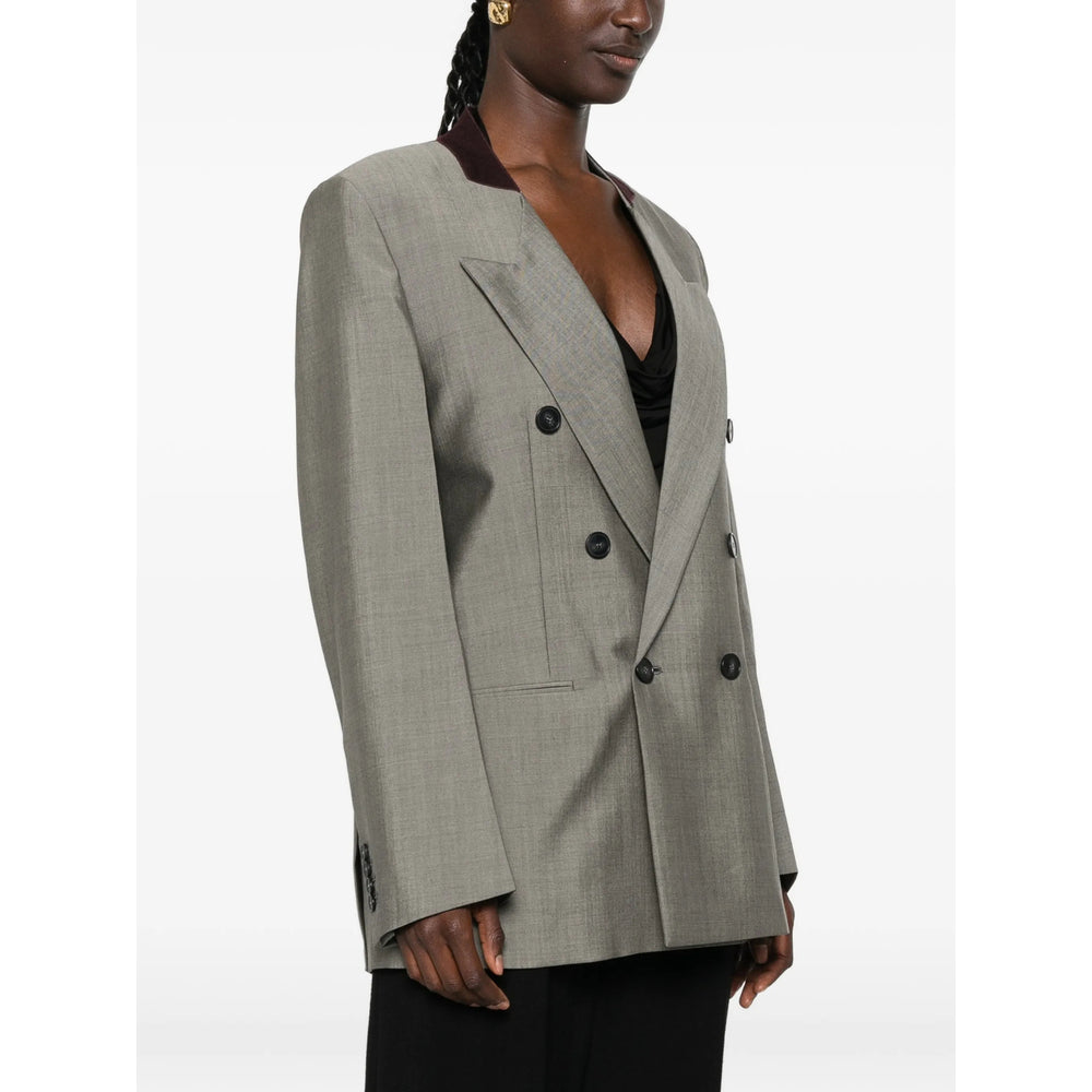 Victoria Beckham Grey Jackets - Blazers Women VICTORIA BECKHAM