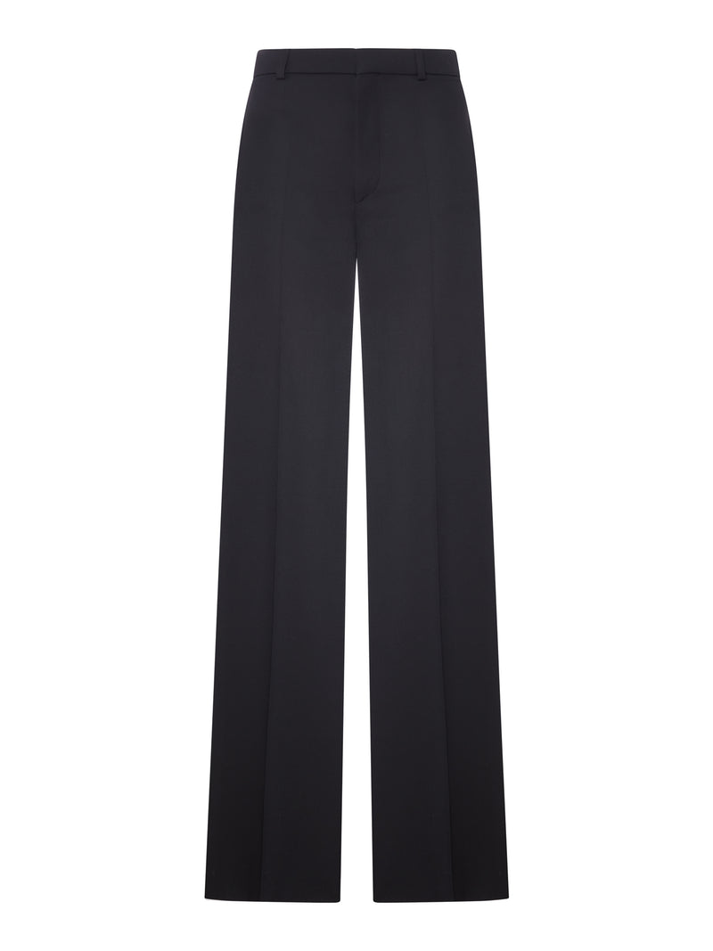 Chloe` Women High-Rise Flared Pants In Wool Grain De Poudre CHLOE