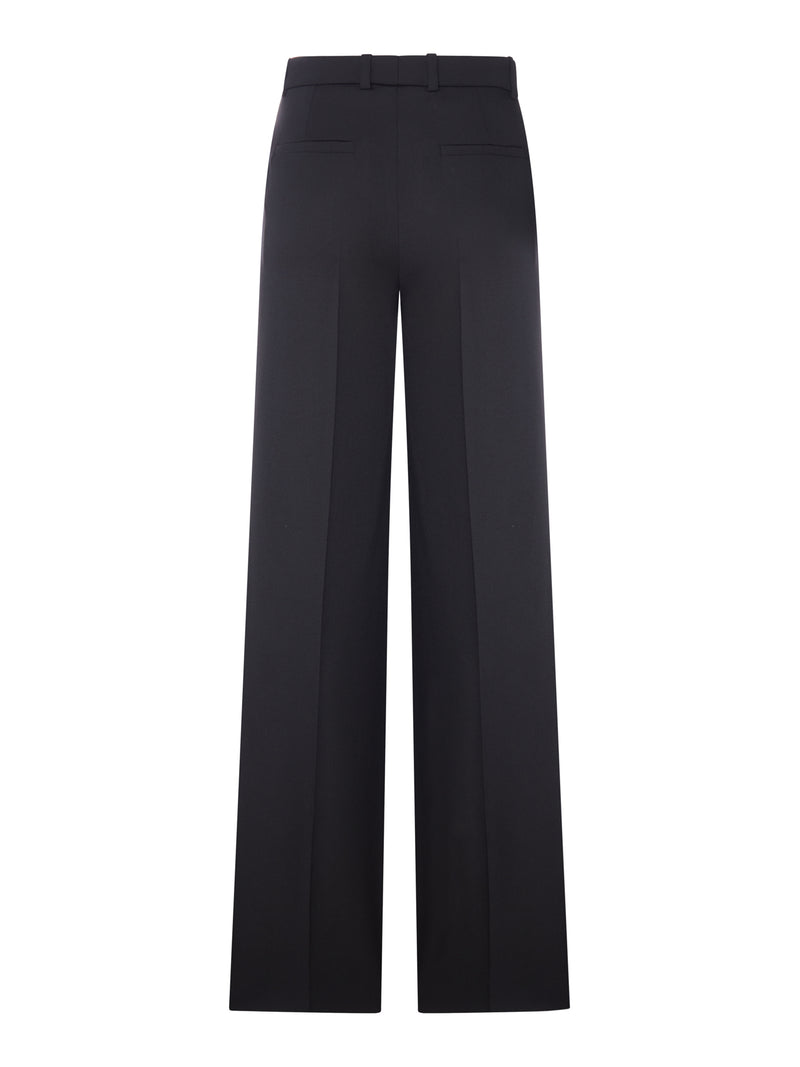 Chloe` Women High-Rise Flared Pants In Wool Grain De Poudre CHLOE