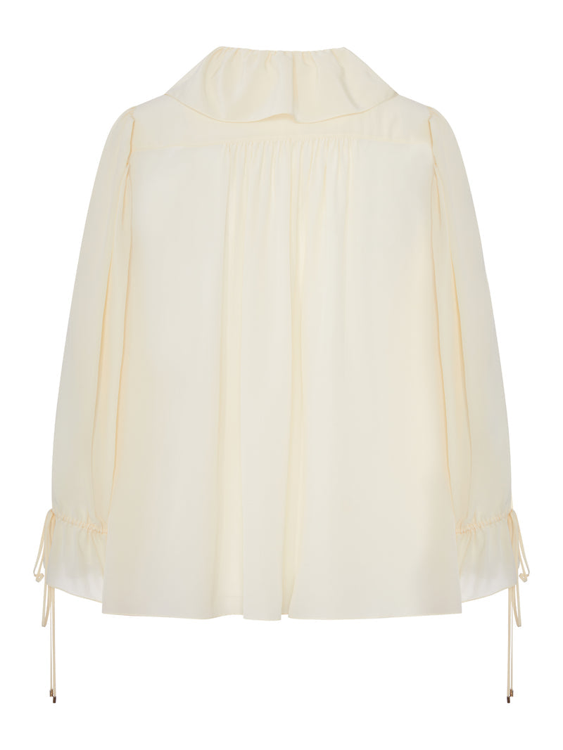 Chloe` Women V-Neck Ruffle Top In Crêpe De Chine CHLOE