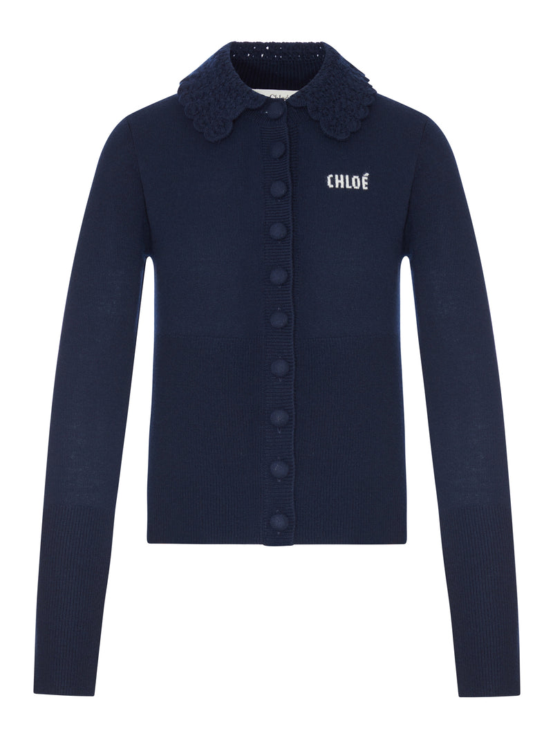Chloe` Women Fitted Logo Cardigan In A Wool Knit CHLOE