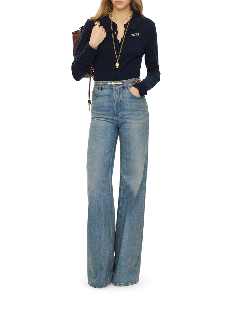Chloe` Women Fitted Logo Cardigan In A Wool Knit CHLOE
