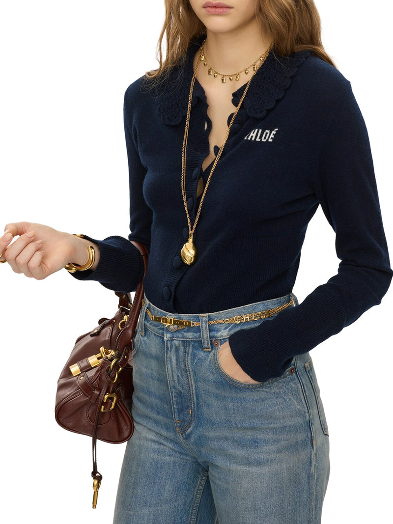 Chloe` Women Fitted Logo Cardigan In A Wool Knit CHLOE