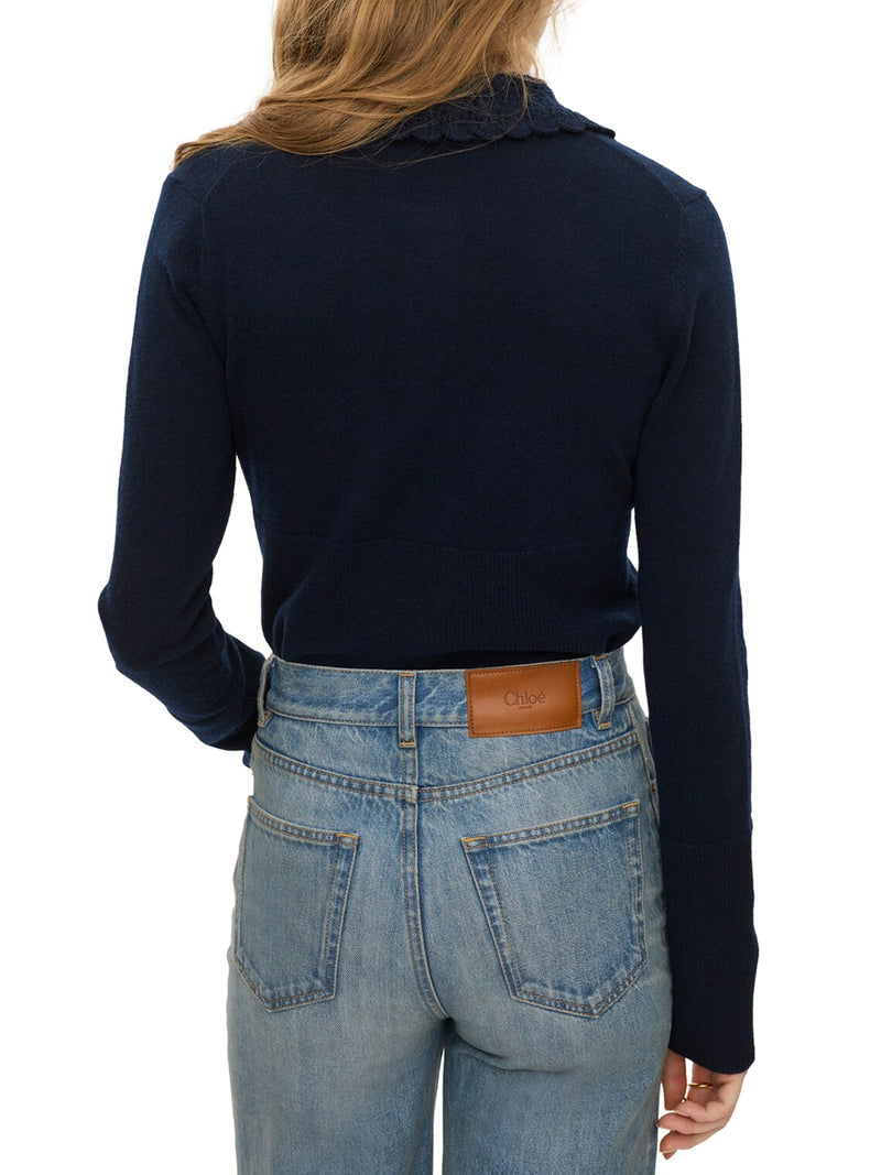 Chloe` Women Fitted Logo Cardigan In A Wool Knit CHLOE
