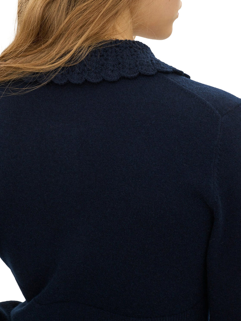 Chloe` Women Fitted Logo Cardigan In A Wool Knit CHLOE
