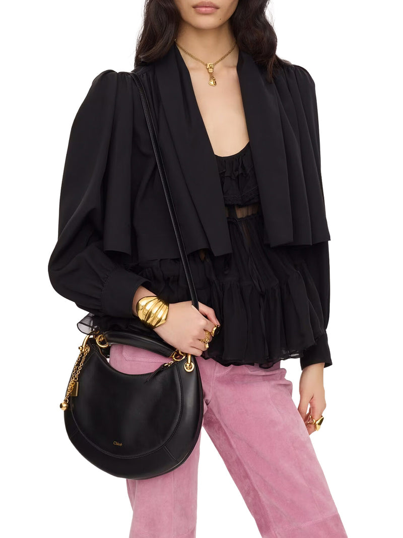 Chloe` Women Small Chloé Banana Zipped Hobo In Soft Leather CHLOE