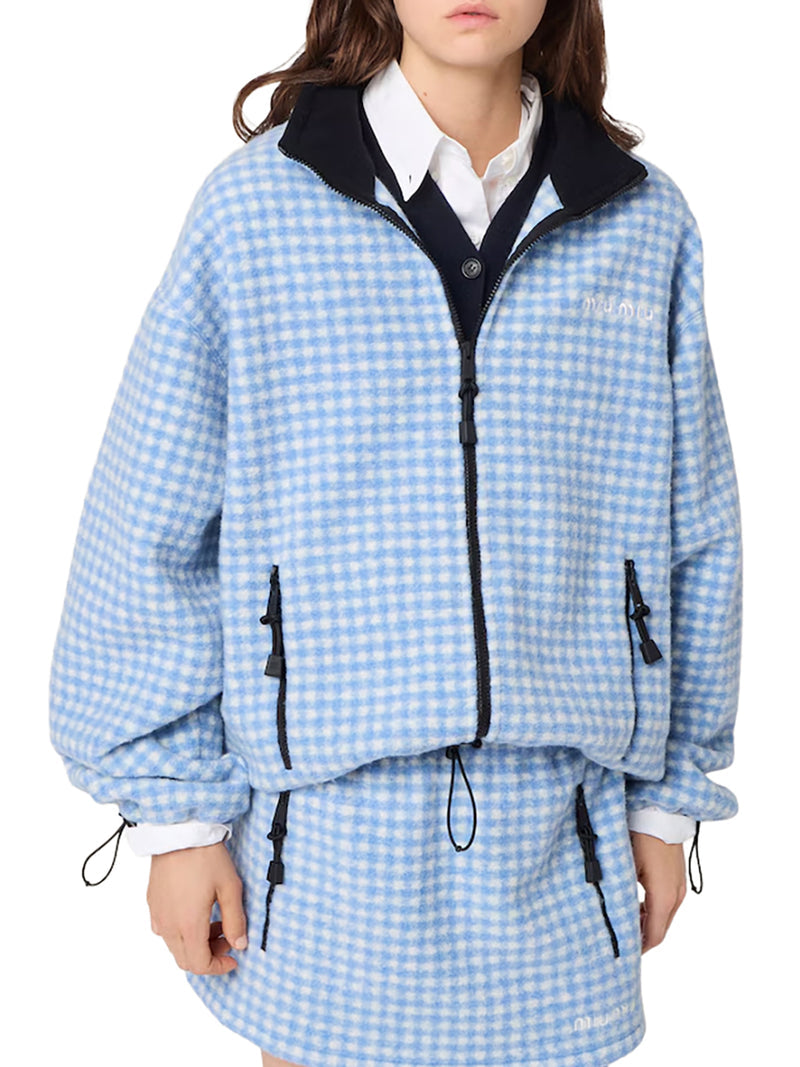 Miu Miu Women Vichy Fleece Sweatshirt MIU MIU