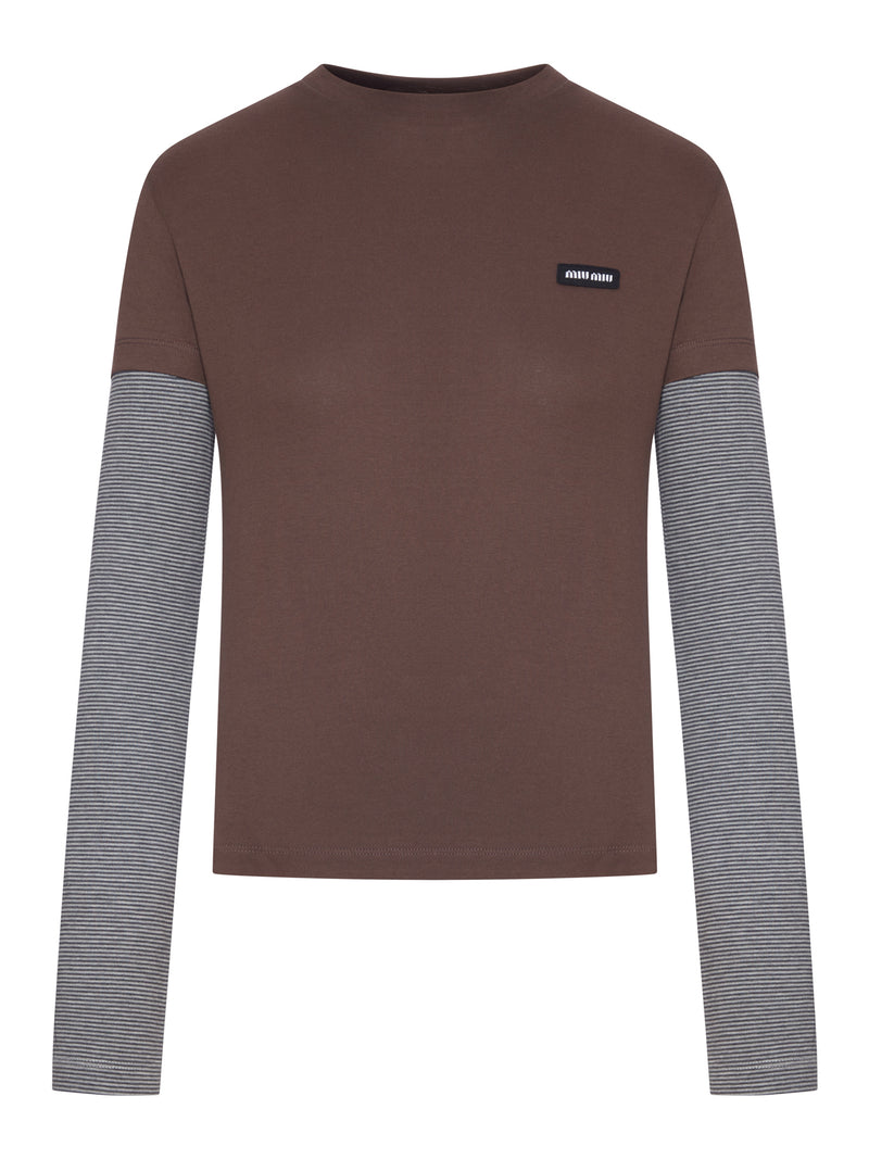 Miu Miu Women Layered Long-Sleeved T-Shirt MIU MIU