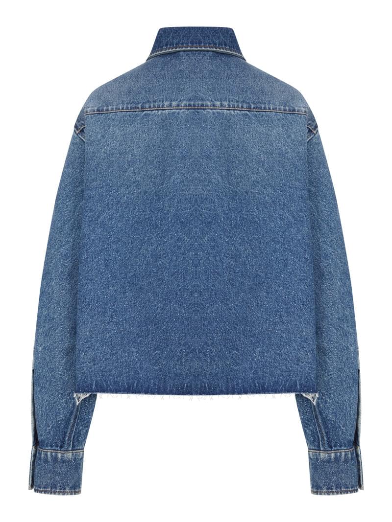 Miu Miu Women Denim Shirt With Logo MIU MIU