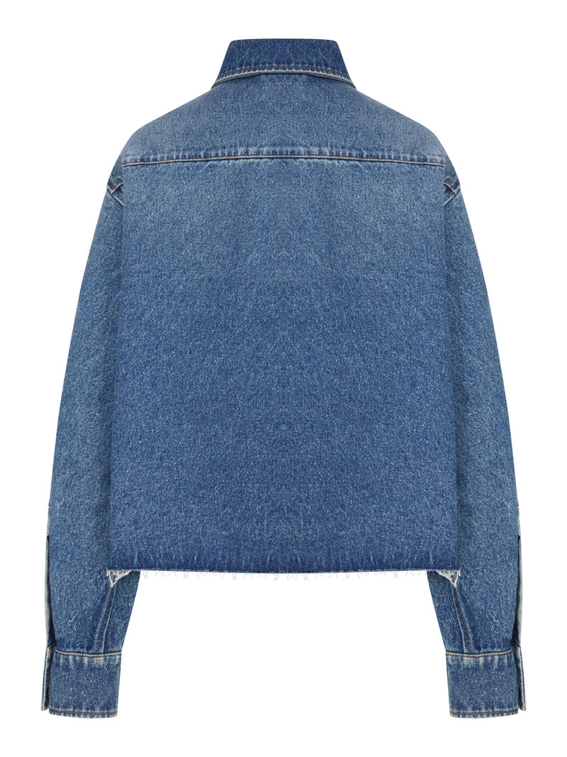 Miu Miu Women Denim Shirt With Logo MIU MIU