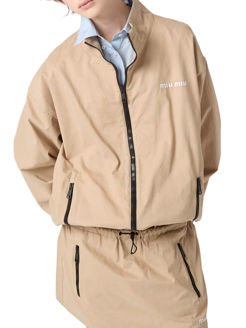 Miu Miu Women Blouson In Gabardine Washed MIU MIU