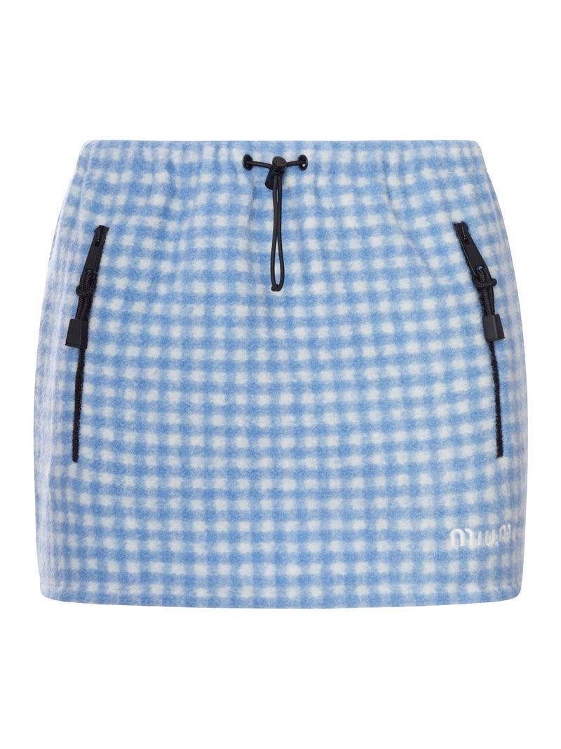 Miu Miu Women Gingham Fleece Miniskirt MIU MIU