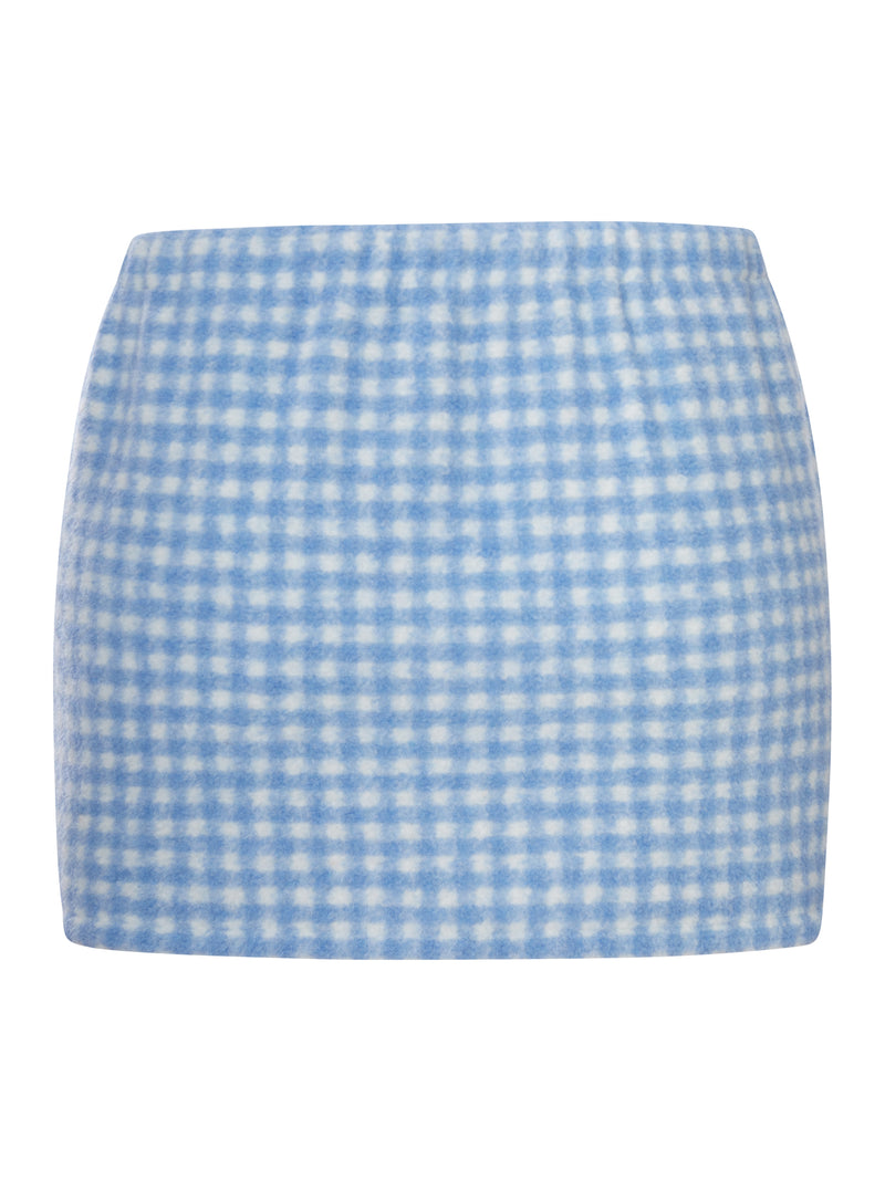 Miu Miu Women Gingham Fleece Miniskirt MIU MIU