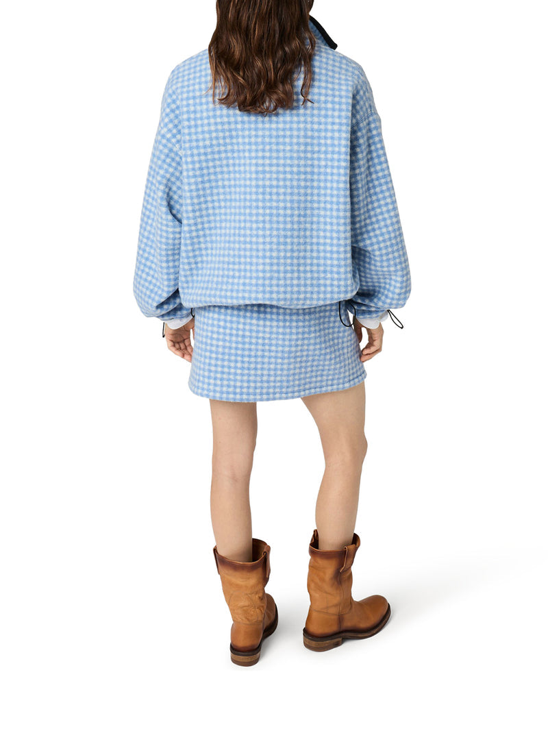 Miu Miu Women Gingham Fleece Miniskirt MIU MIU