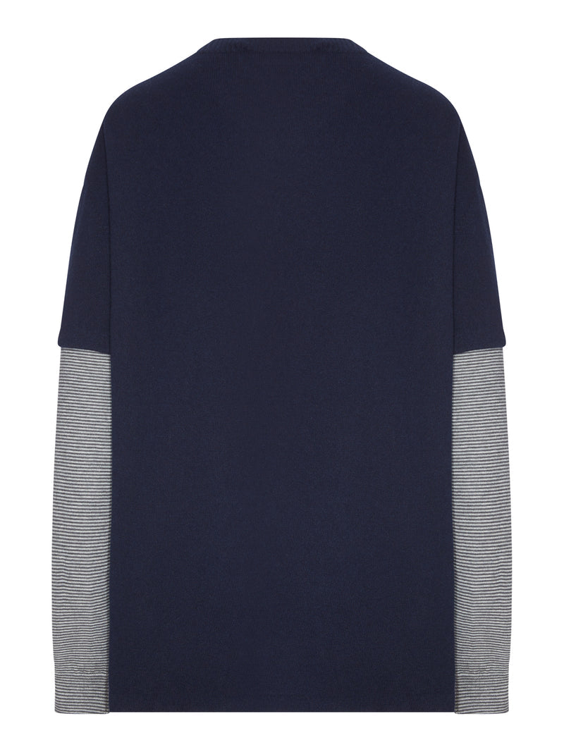 Miu Miu Women Layered Crew Neck Cashmere Sweater MIU MIU