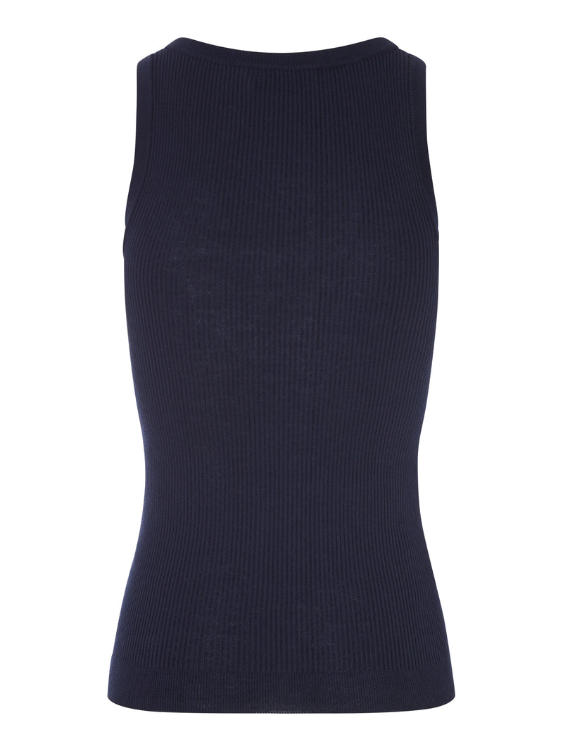 Miu Miu Women Ribbed Cotton Tank Top MIU MIU