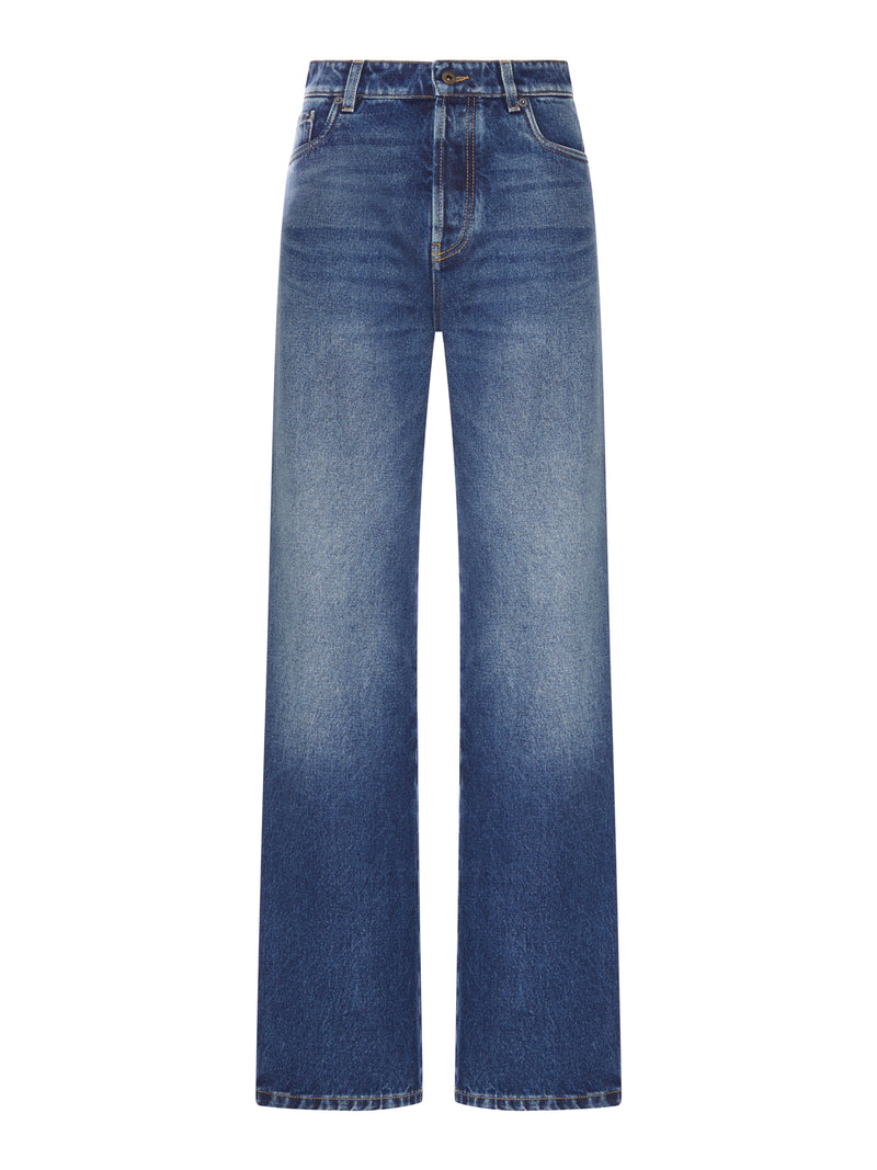 Miu Miu Women Wide-Leg Jeans In Délavé-Effect Denim MIU MIU