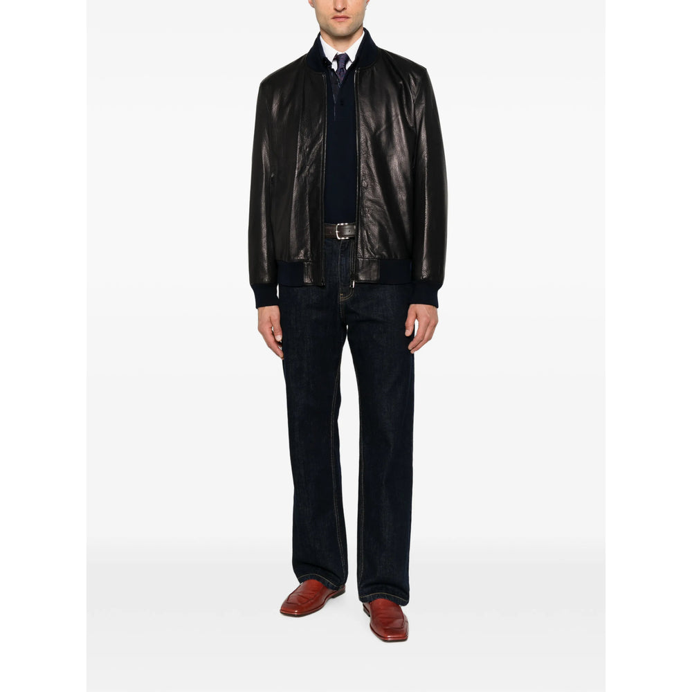 Brioni Black Jackets - Leather Jackets Men BRIONI
