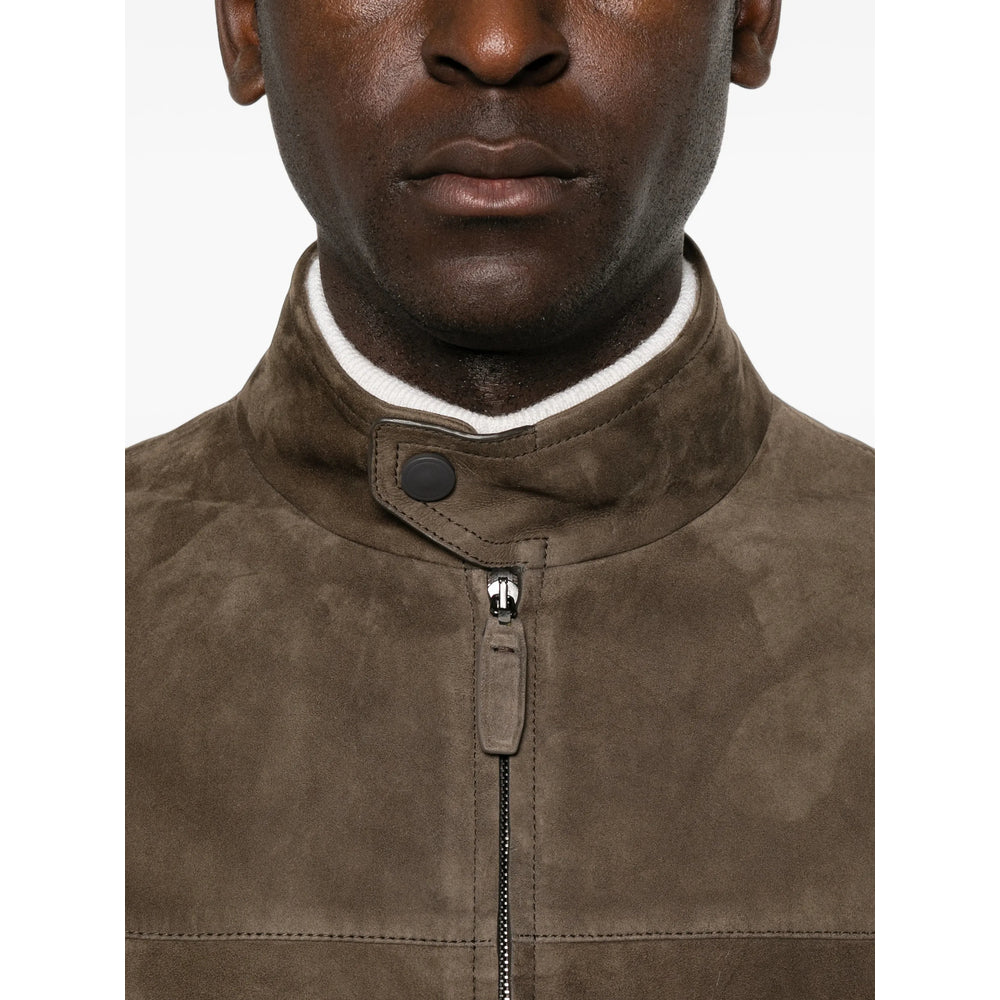 Brioni Brown Jackets - Leather Jackets Men BRIONI