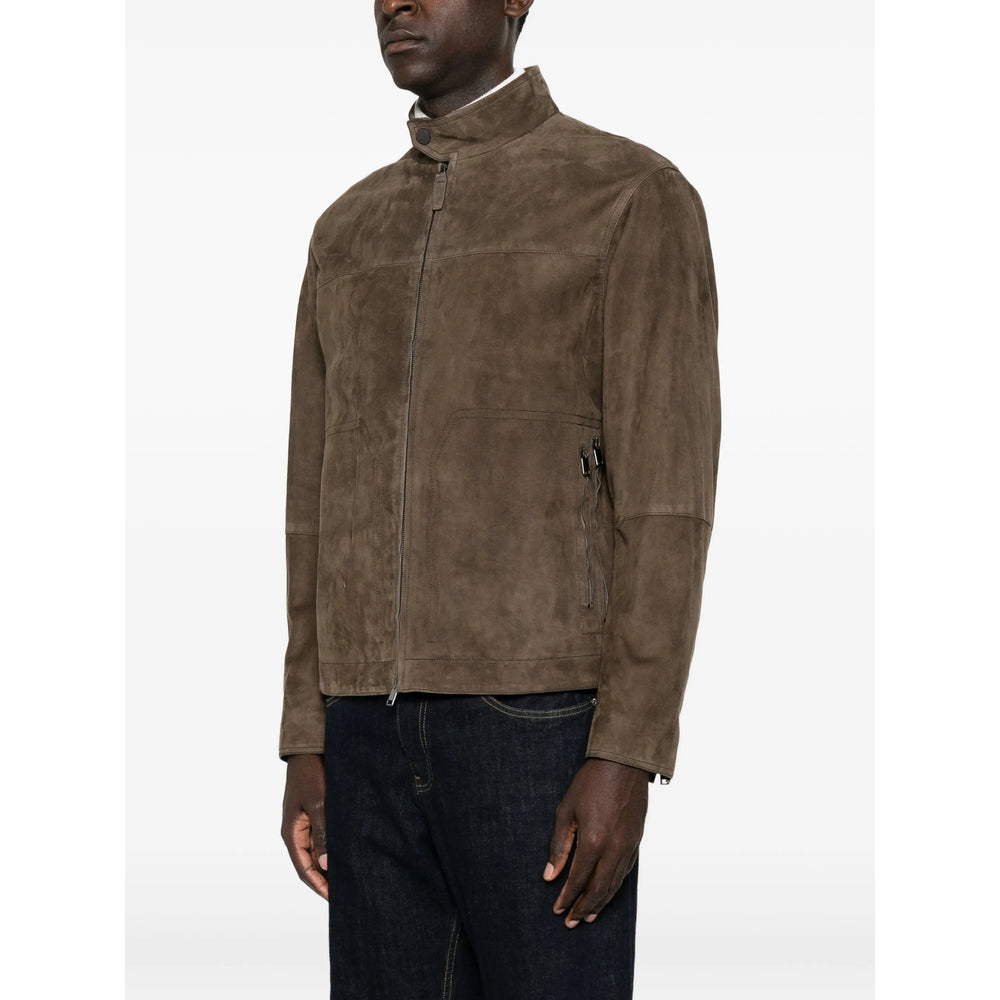 Brioni Brown Jackets - Leather Jackets Men BRIONI
