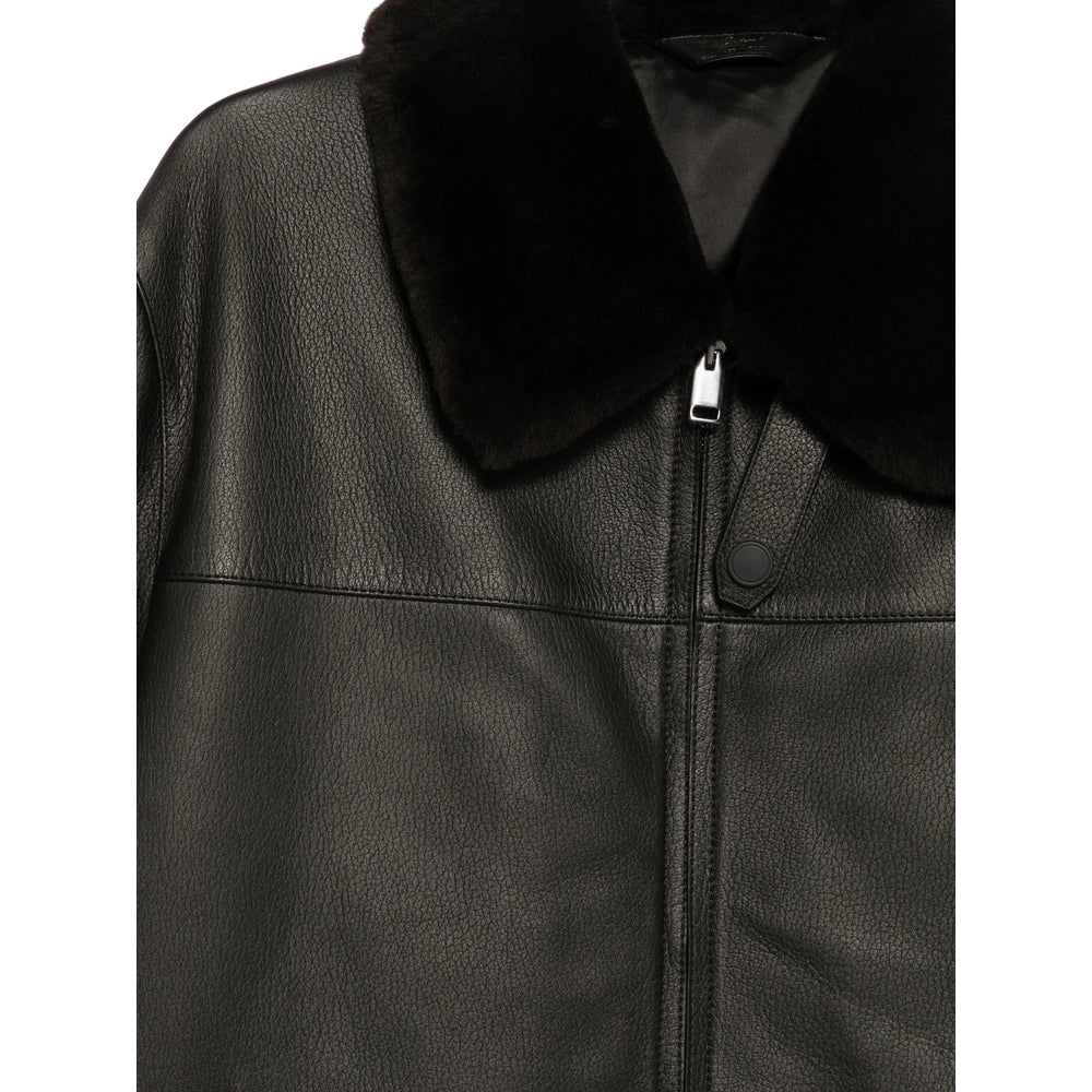 Brioni Black Jackets - Leather Jackets Men BRIONI