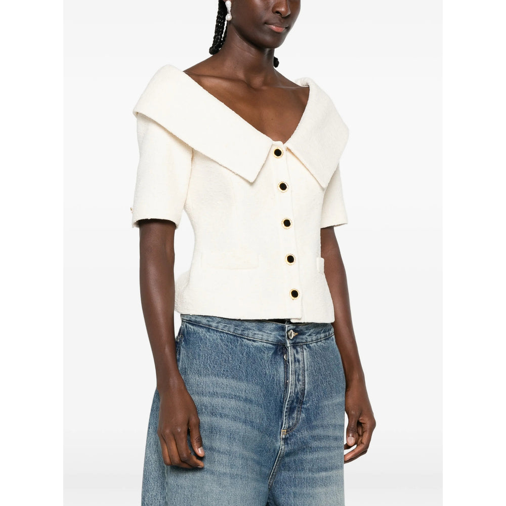 Alessandra Rich Neutrals Jackets - Tweed Jackets Women ALESSANDRA RICH