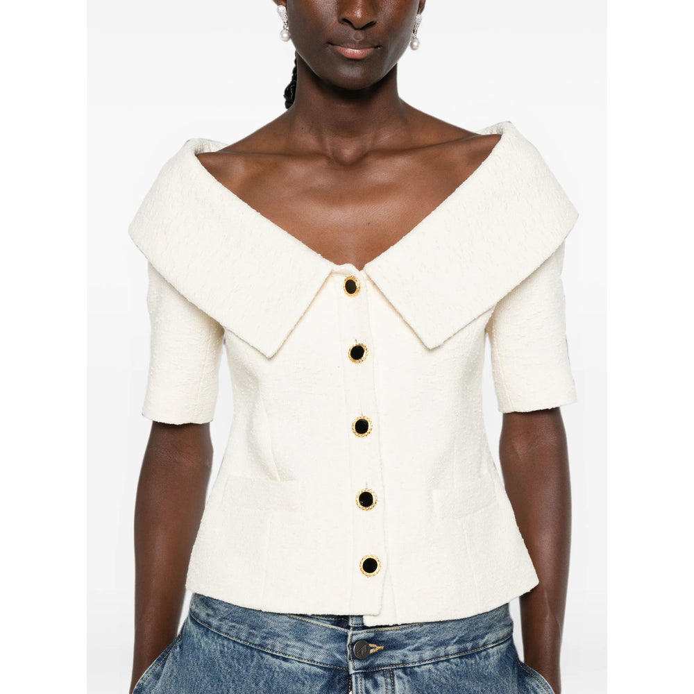 Alessandra Rich Neutrals Jackets - Tweed Jackets Women ALESSANDRA RICH