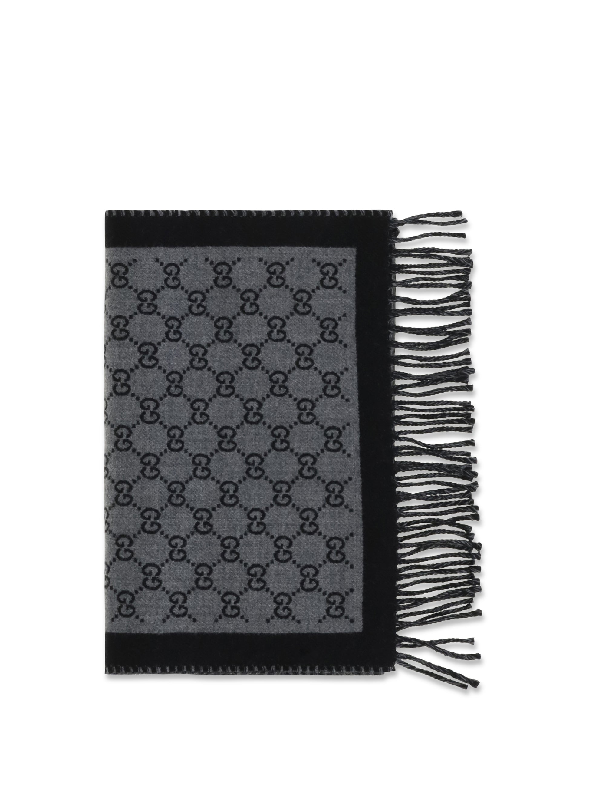 Gucci Men Gg Jacquard Wool Scarf GUCCI