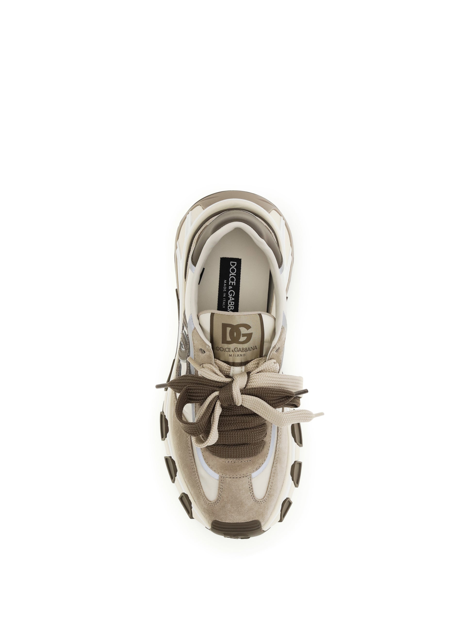 Dolce & Gabbana Men Leather And Mesh Sneakers DOLCE & GABBANA