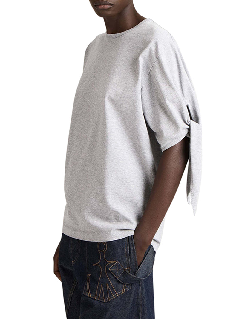 J.W.Anderson Women Melange Effect T-Shirt With Knotted Sleeves