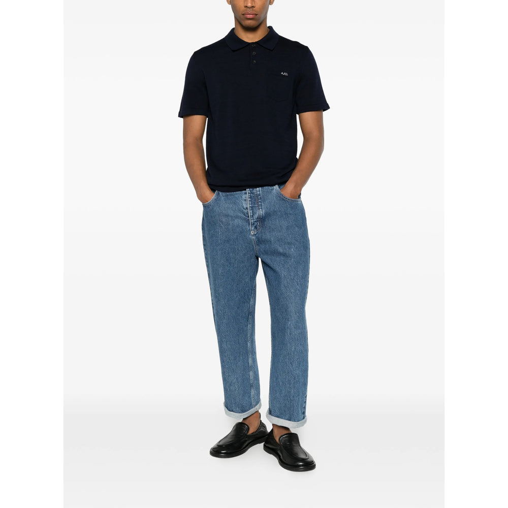 A.P.C. Blue Polo Shirts Men A.P.C.