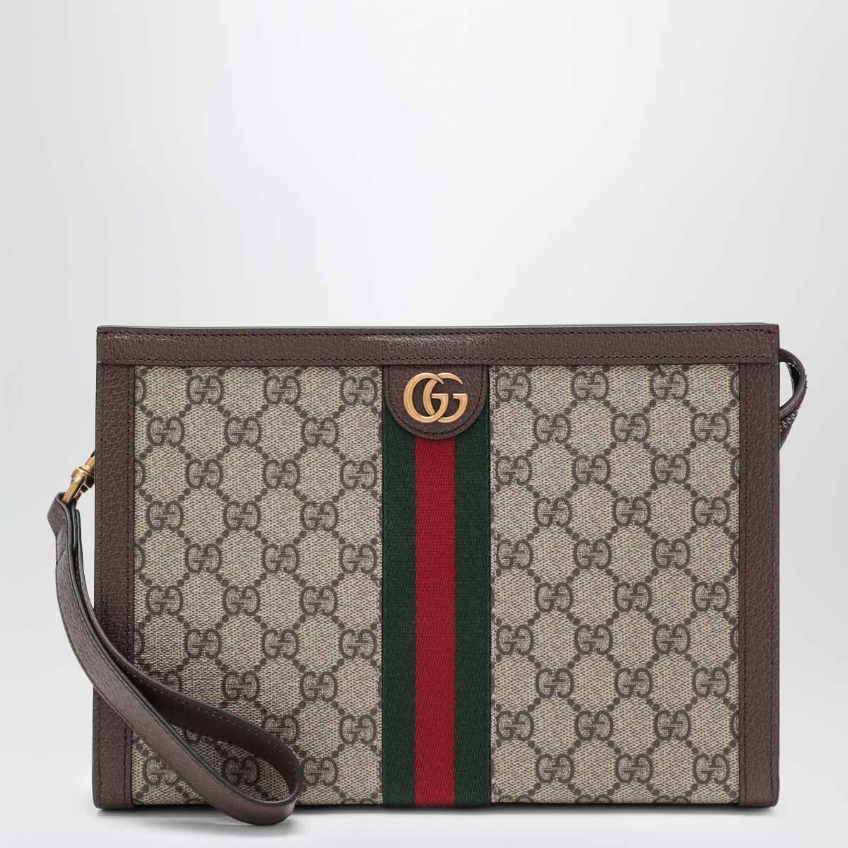 Gucci Gg Supreme Fabric Ophidia Medium Pouch Men GUCCI