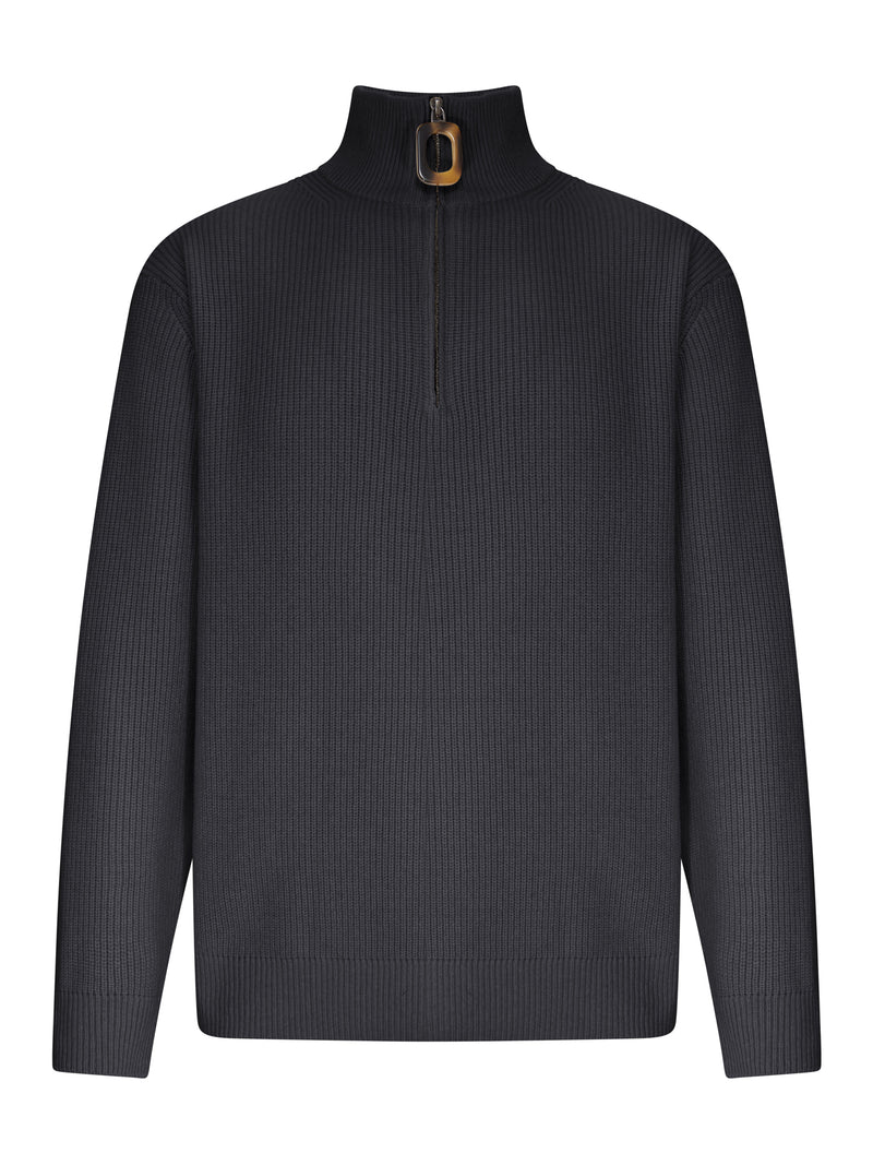 J.W.Anderson Men Ribbed Sweater With High Neck And Zip J.W. ANDERSON