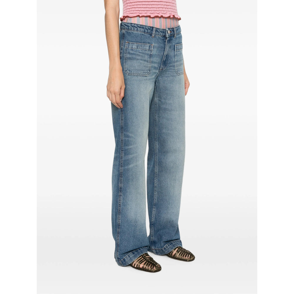 A.P.C. Blue Denim - Wide-Leg Jeans Women A.P.C.