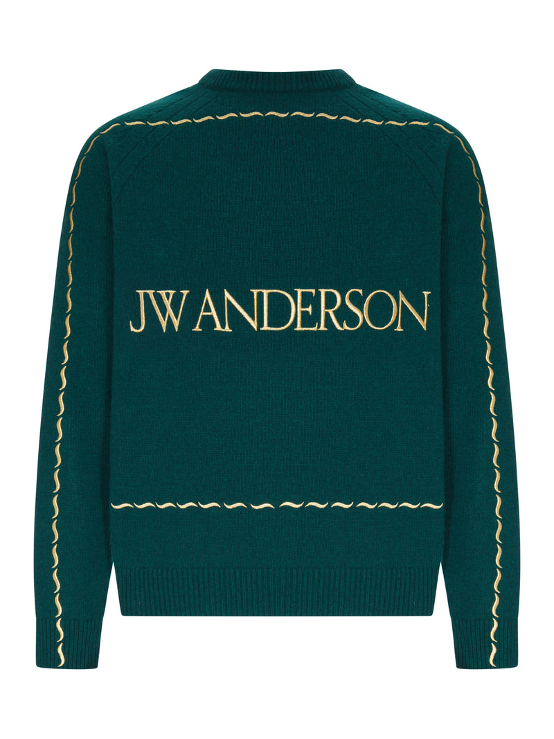 J.W.Anderson Men Wool Sweater With Contrasting Logo J.W. ANDERSON