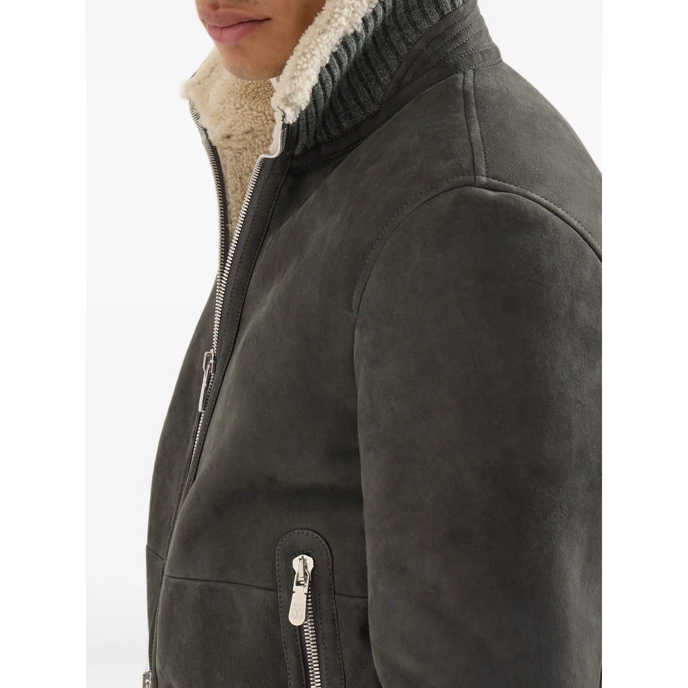 Brunello Cucinelli Grey Jackets - Bomber Jackets Men BRUNELLO CUCINELLI
