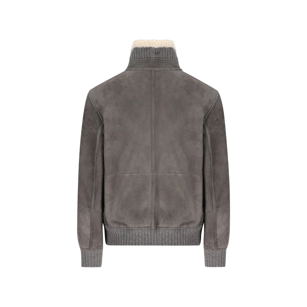 Brunello Cucinelli Grey Jackets - Bomber Jackets Men BRUNELLO CUCINELLI