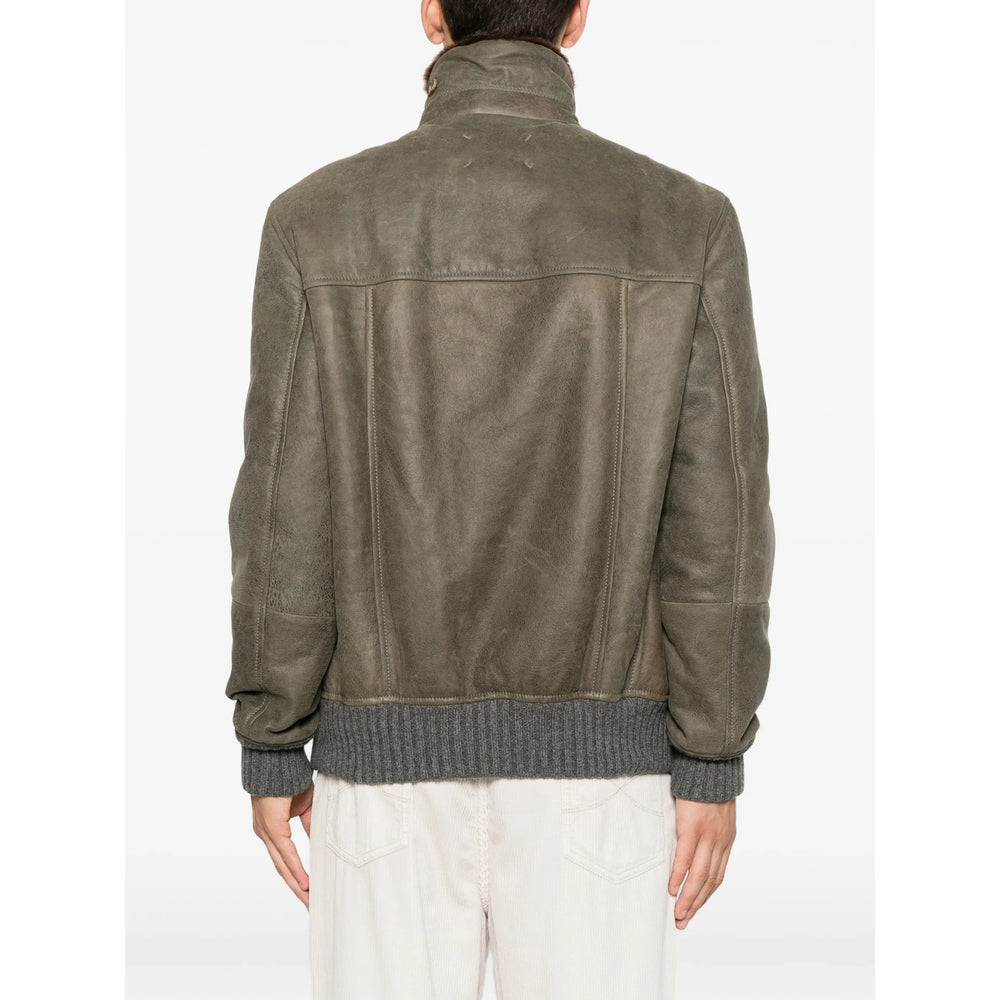 Brunello Cucinelli Green Jackets - Leather Jackets Men BRUNELLO CUCINELLI