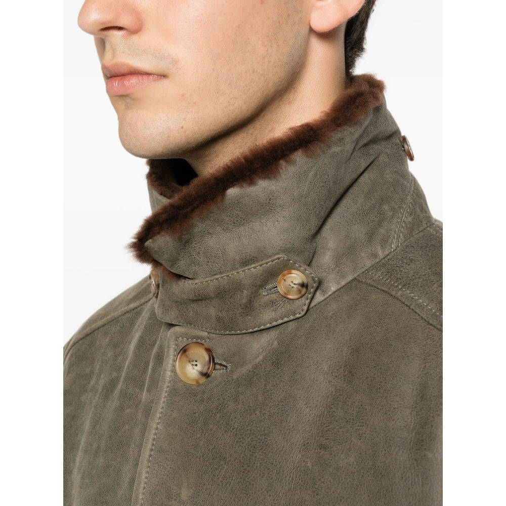 Brunello Cucinelli Green Jackets - Leather Jackets Men BRUNELLO CUCINELLI