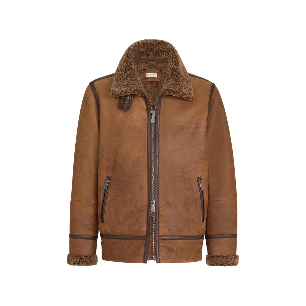 Brunello Cucinelli Brown Jackets - Leather Jackets Men