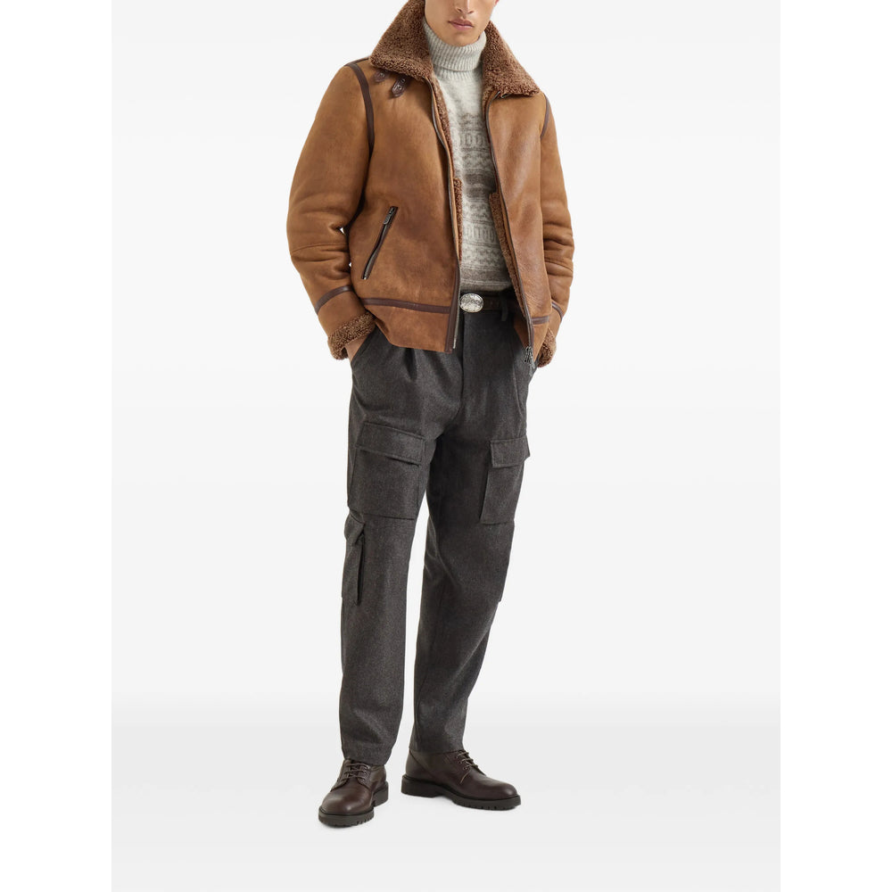Brunello Cucinelli Brown Jackets - Leather Jackets Men