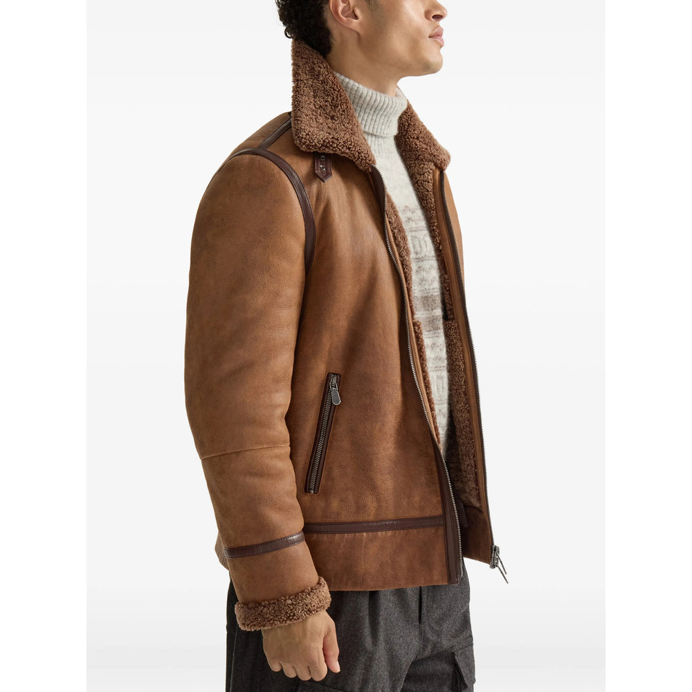 Brunello Cucinelli Brown Jackets - Leather Jackets Men