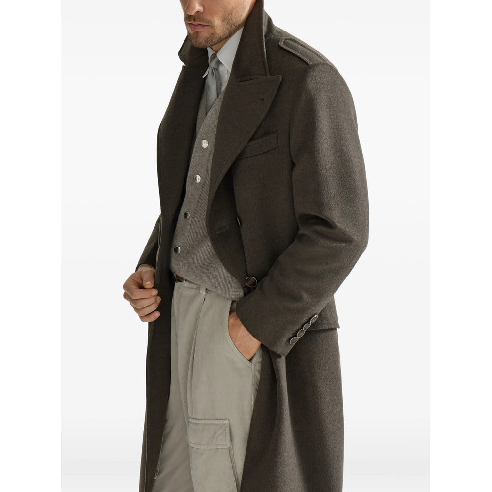 Brunello Cucinelli Green Coats - Double Breasted Coats Men BRUNELLO CUCINELLI
