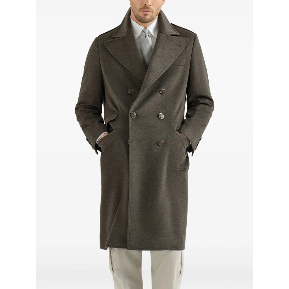 Brunello Cucinelli Green Coats - Double Breasted Coats Men BRUNELLO CUCINELLI