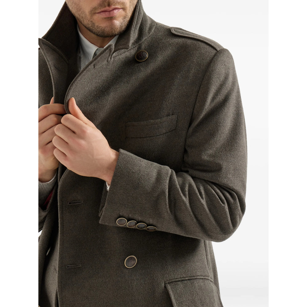Brunello Cucinelli Green Coats - Double Breasted Coats Men BRUNELLO CUCINELLI