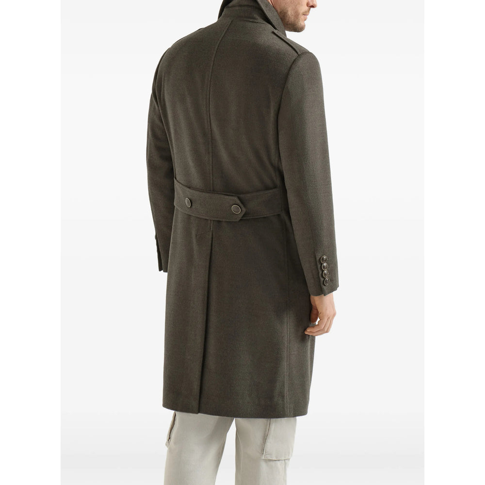 Brunello Cucinelli Green Coats - Double Breasted Coats Men BRUNELLO CUCINELLI